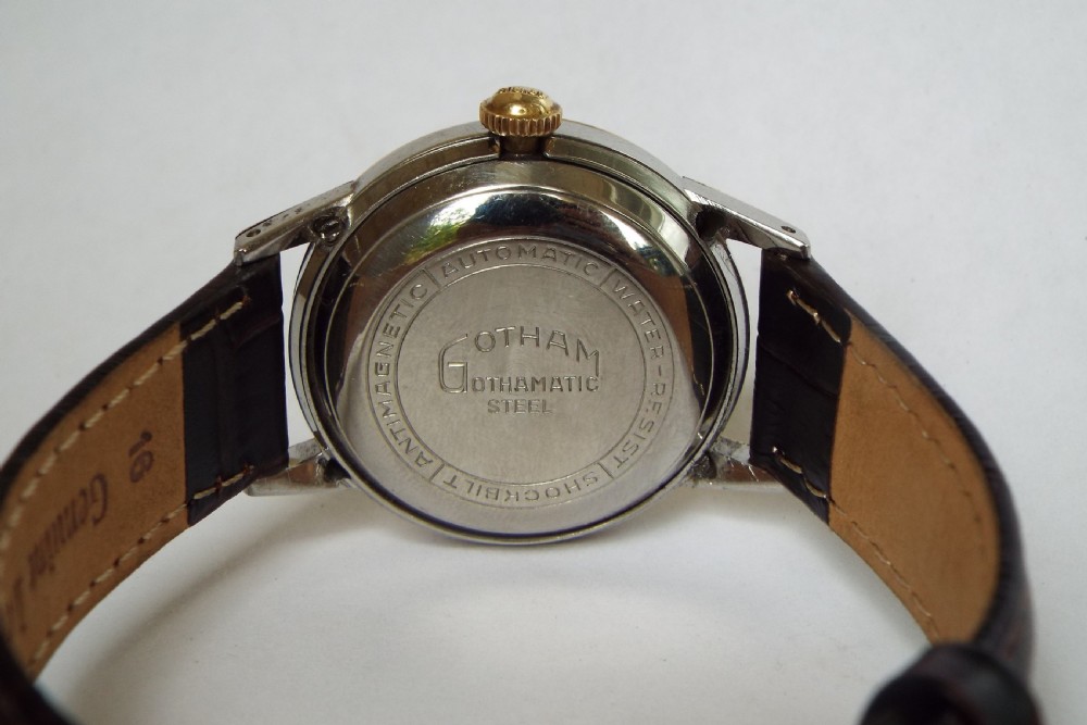 Gents 1950s Gothamatic wrist watch, power reserve View III