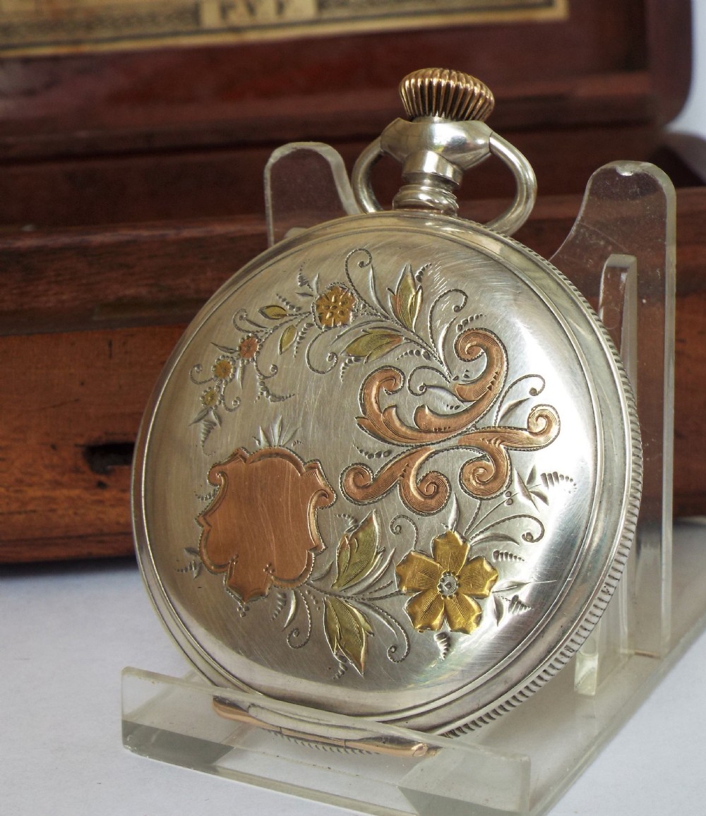 Silver Waltham Riverside hunter pocket watch, 1903 View III