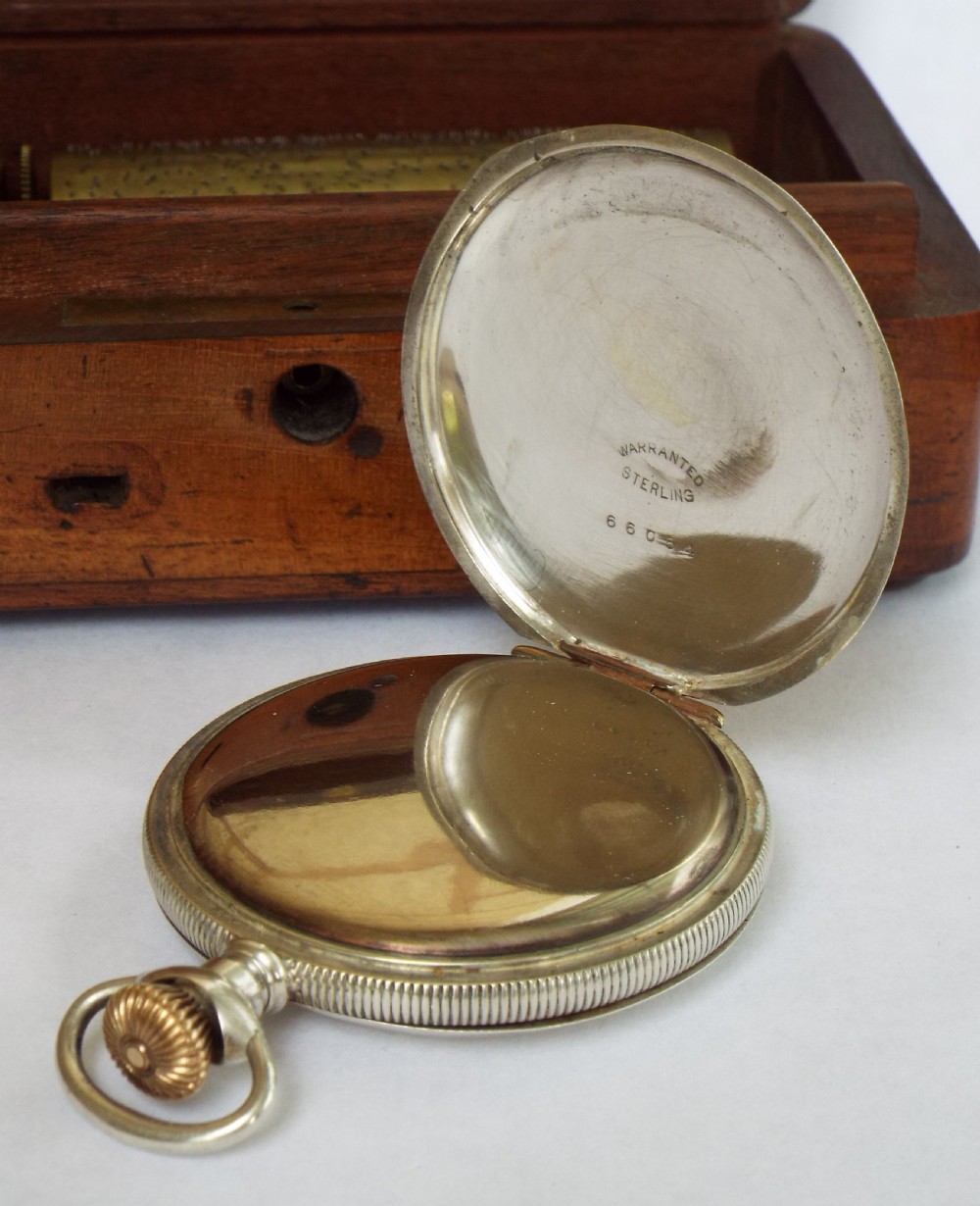 Silver Waltham Riverside hunter pocket watch, 1903 View IV