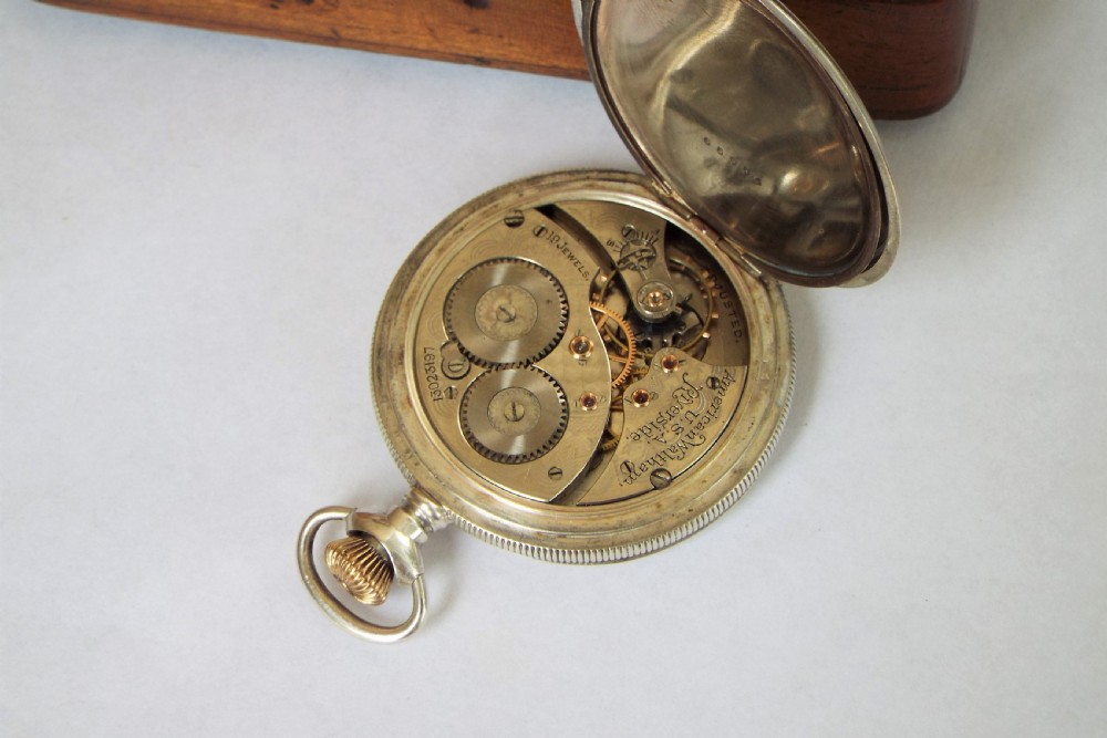 Silver Waltham Riverside hunter pocket watch, 1903 View V