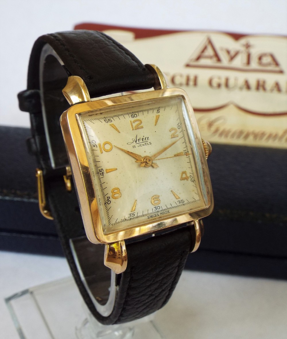 Gents boxed 1950s Avia wrist watch View II