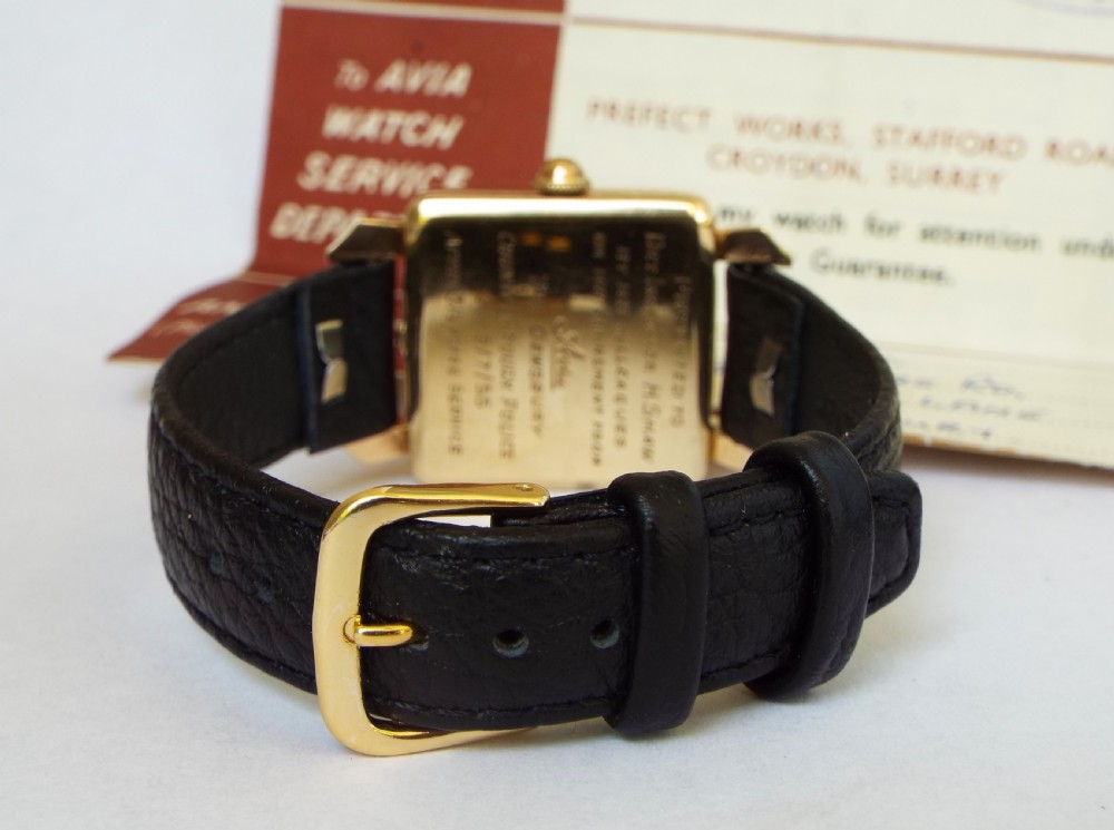 Gents boxed 1950s Avia wrist watch View V