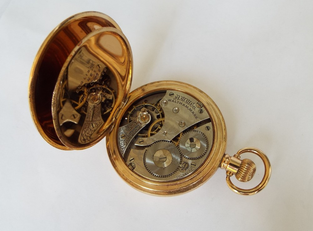 Antique Waltham half hunter pocket watch, 1919 View II