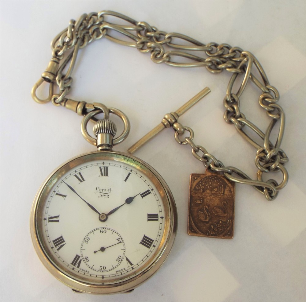 1930s Limit No 2 pocket watch and chain View II