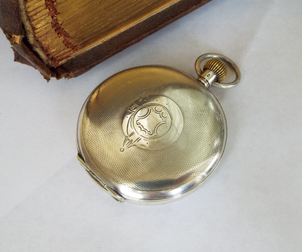 Antique silver Syren hunter pocket watch, 1919 View II