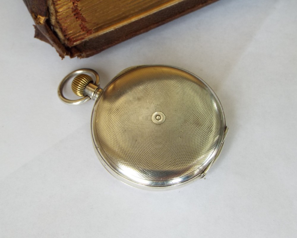 Antique silver Syren hunter pocket watch, 1919 View III