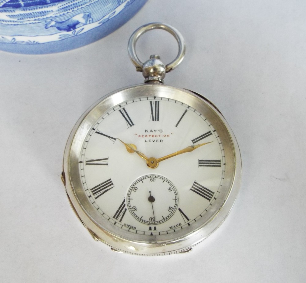 Antique silver Kays Perfection Lever pocket watch View II