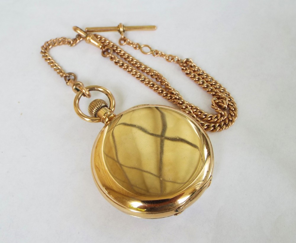 Antique 1906 Waltham pocket watch and chain View IV