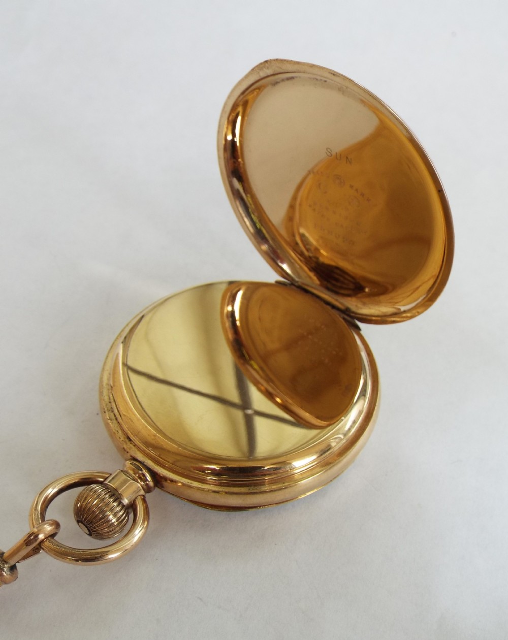 Antique 1906 Waltham pocket watch and chain View V
