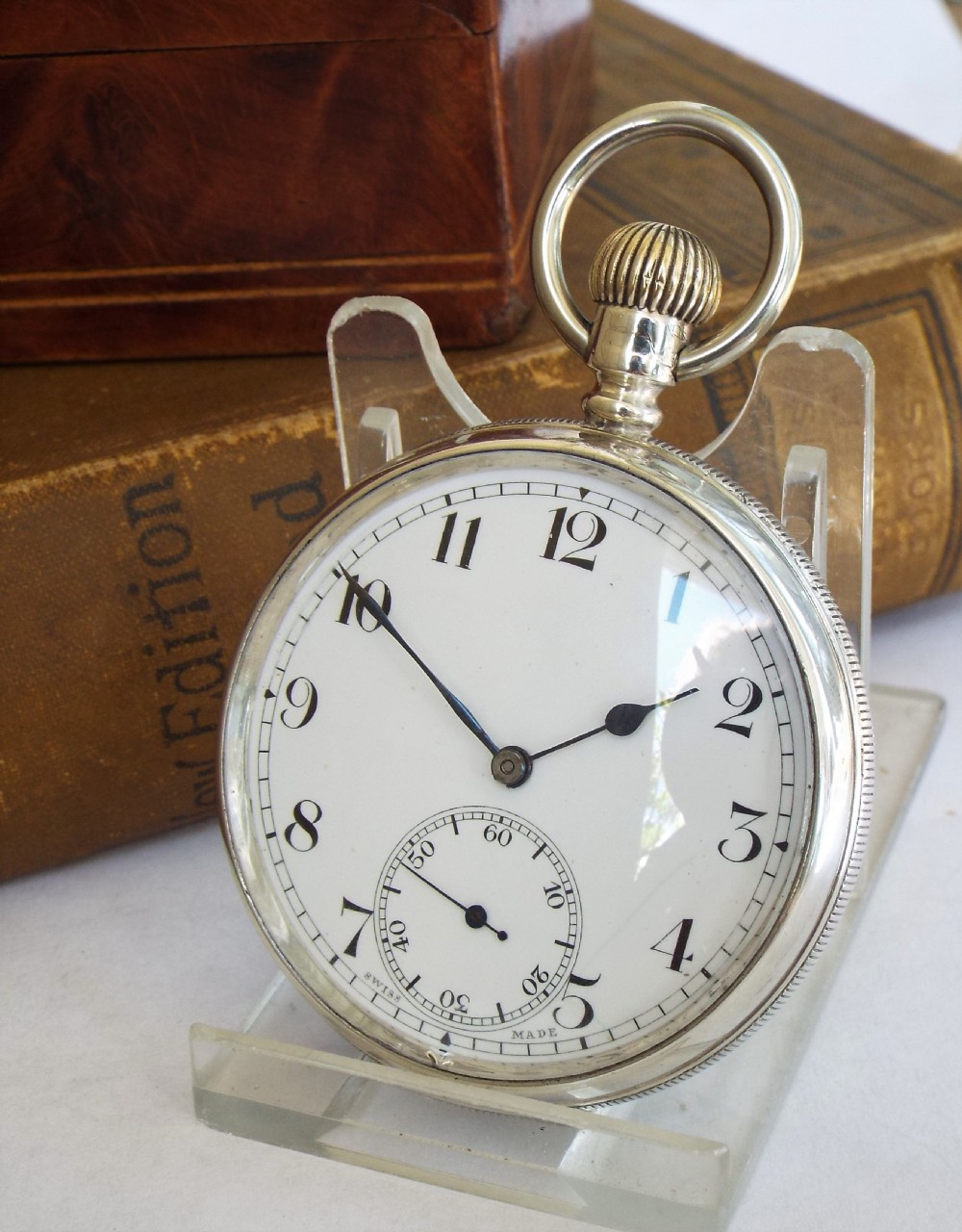 1940s Astoria silver pocket watch by Cyma