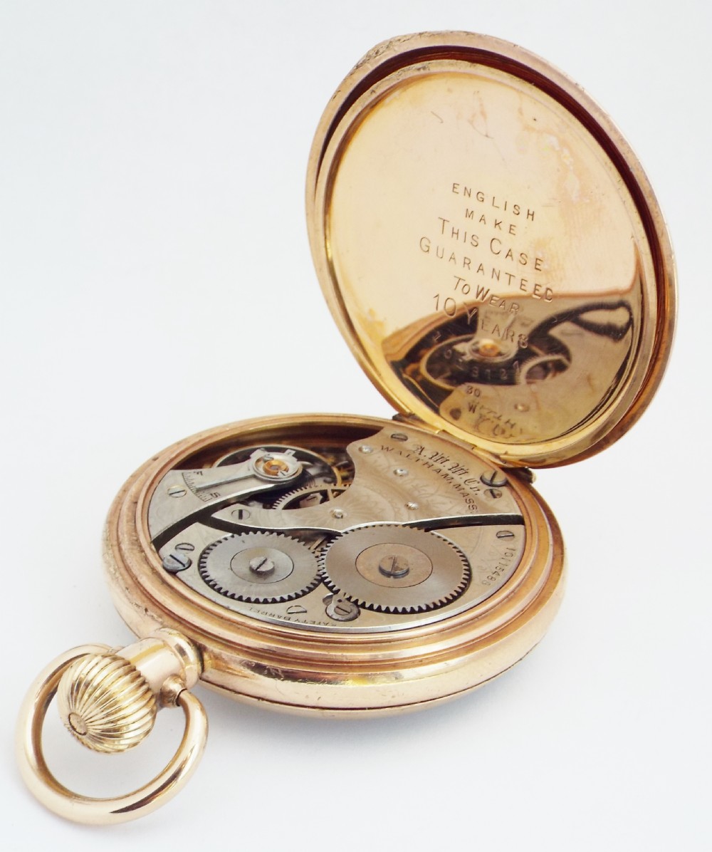 Antique stem winding Waltham pocket watch 1900. View V