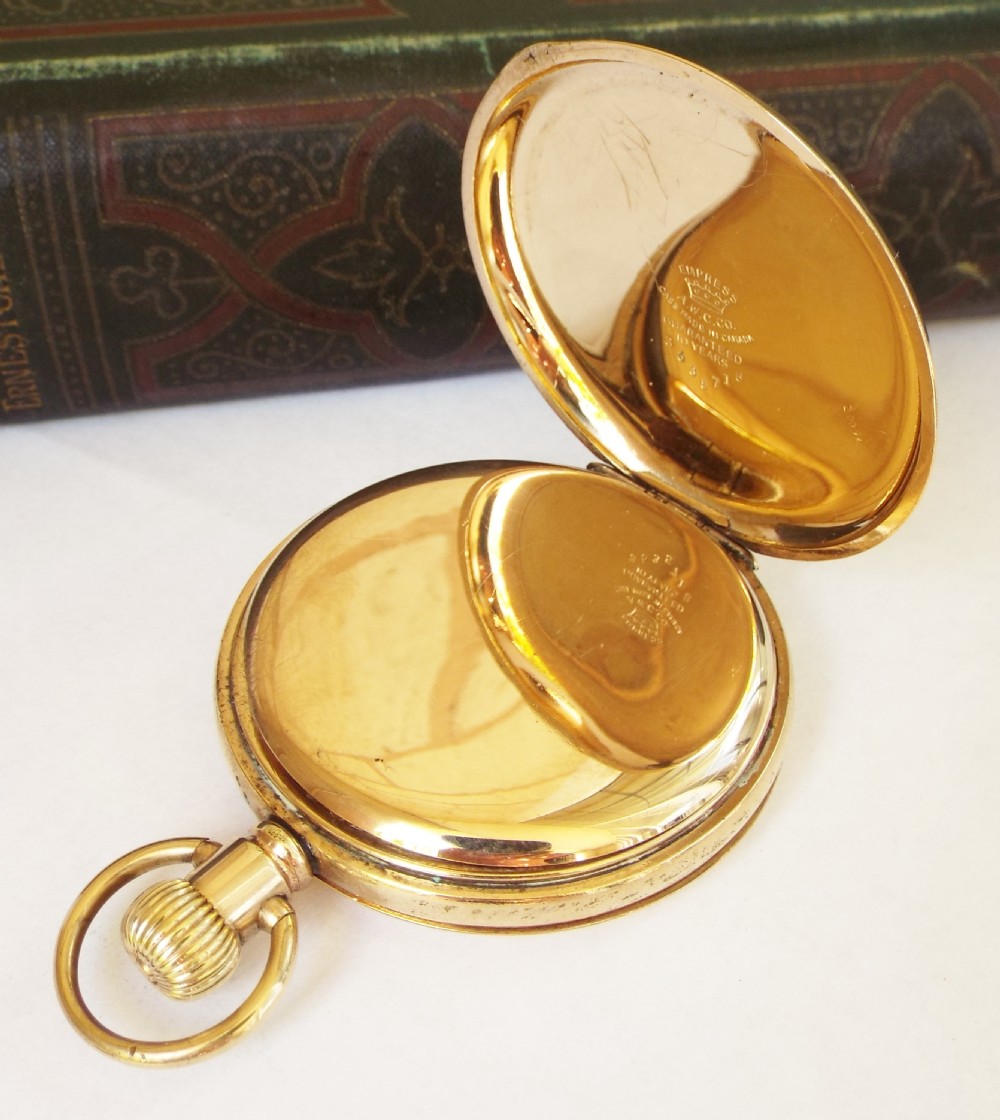 Antique 1920s Swiss full hunter pocket watch. View V