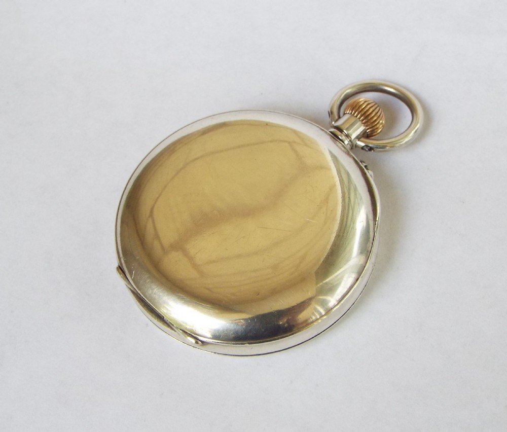 Antique silver Longines pocket watch, 1917 View V