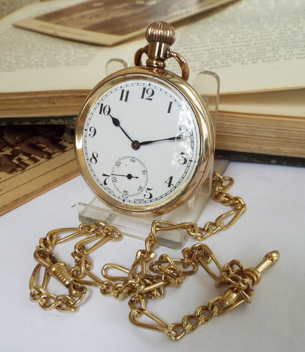 1930s Cyma pocket watch and chain