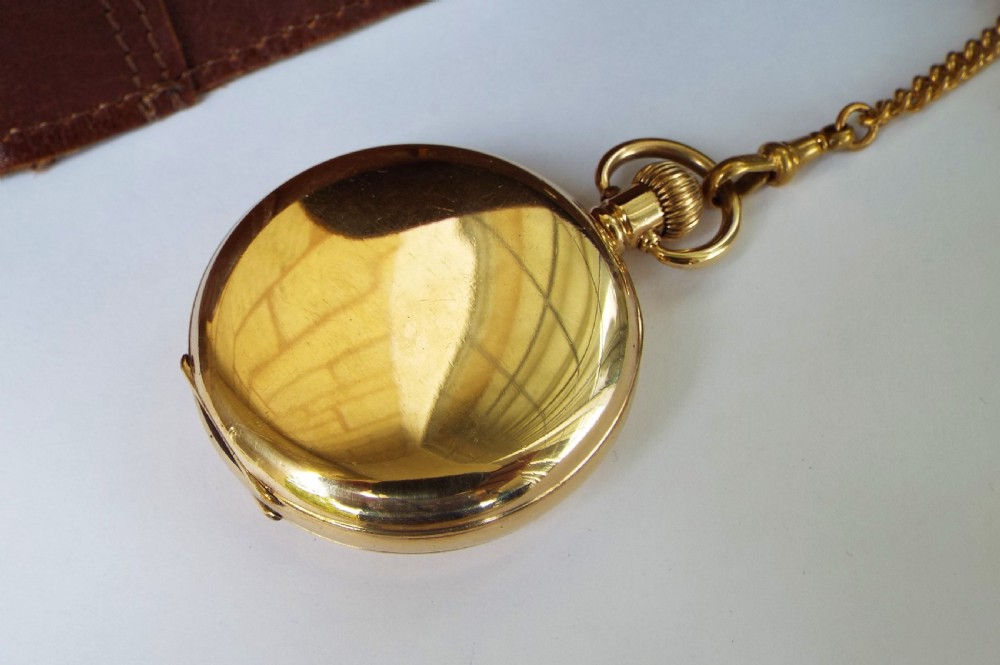 Antique Waltham half hunter pocket watch and chain View III