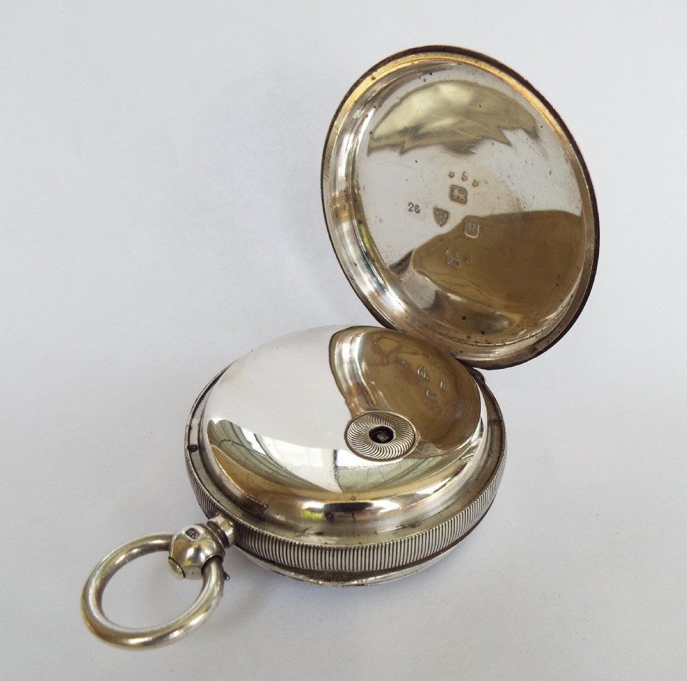 Antique silver fusee pocket watch, Sunderland View III