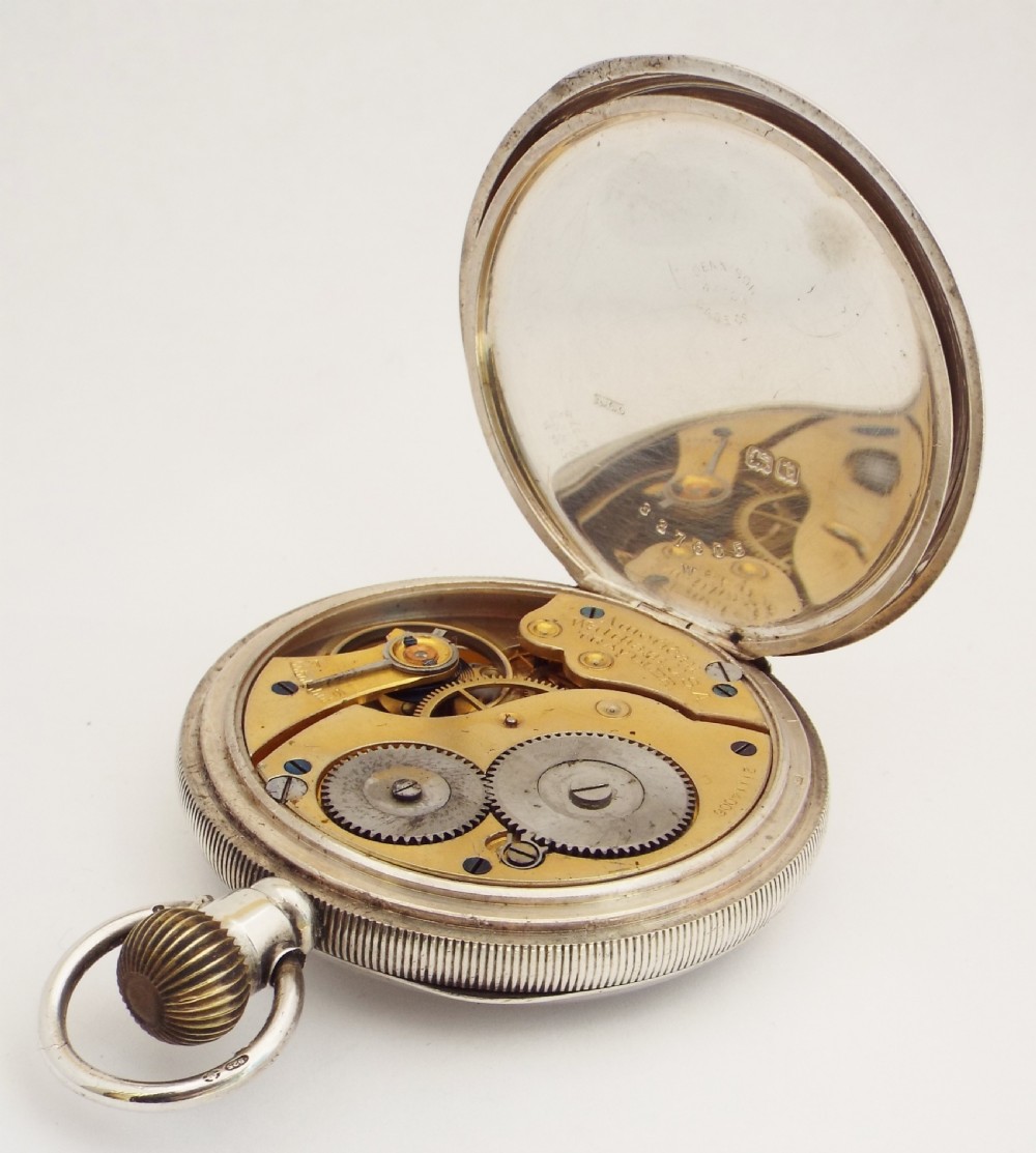 Antique 1918 silver Waltham Traveler pocket watch View III