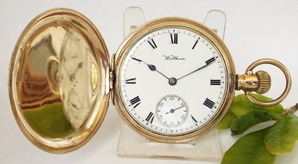 Antique 1912 Waltham Traveler full hunter pocket watch.