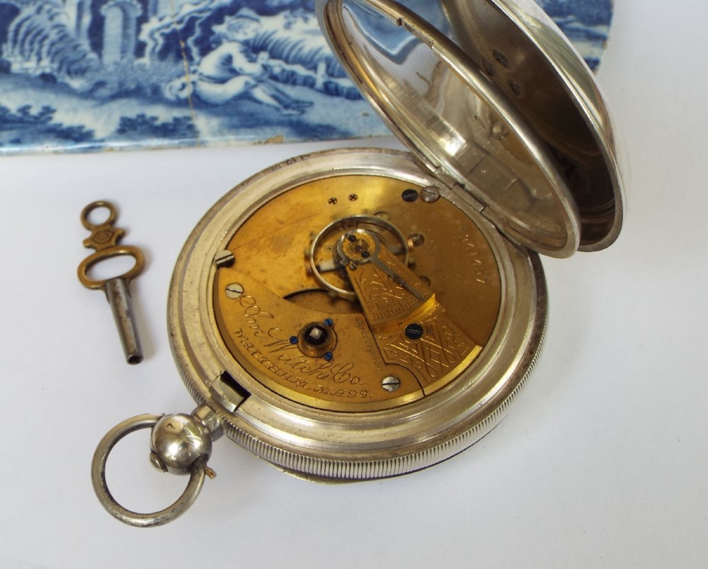 Antique silver Waltham Sterling pocket watch, 1897 View IV