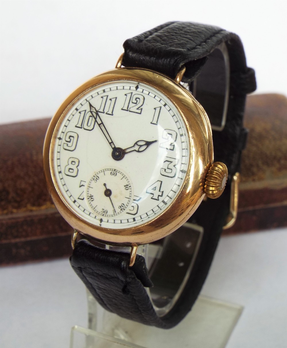 Gents 9 carat gold wrist watch, 1921
