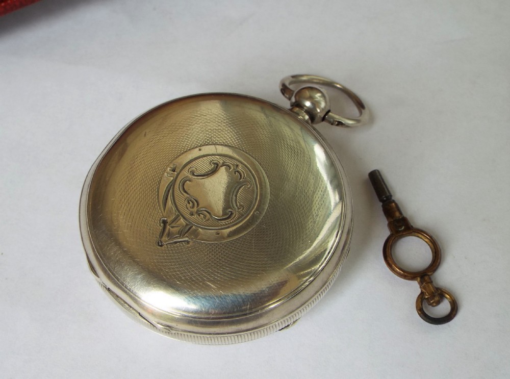 Antique silver pocket watch, military connection View III
