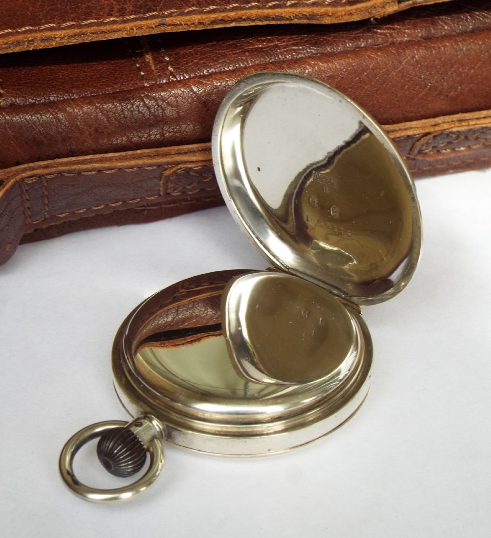 Antique silver Longines full hunter pocket watch View II