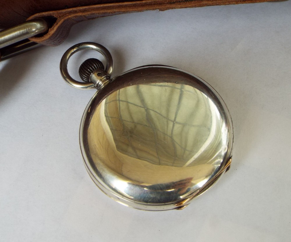Antique silver Longines full hunter pocket watch View V