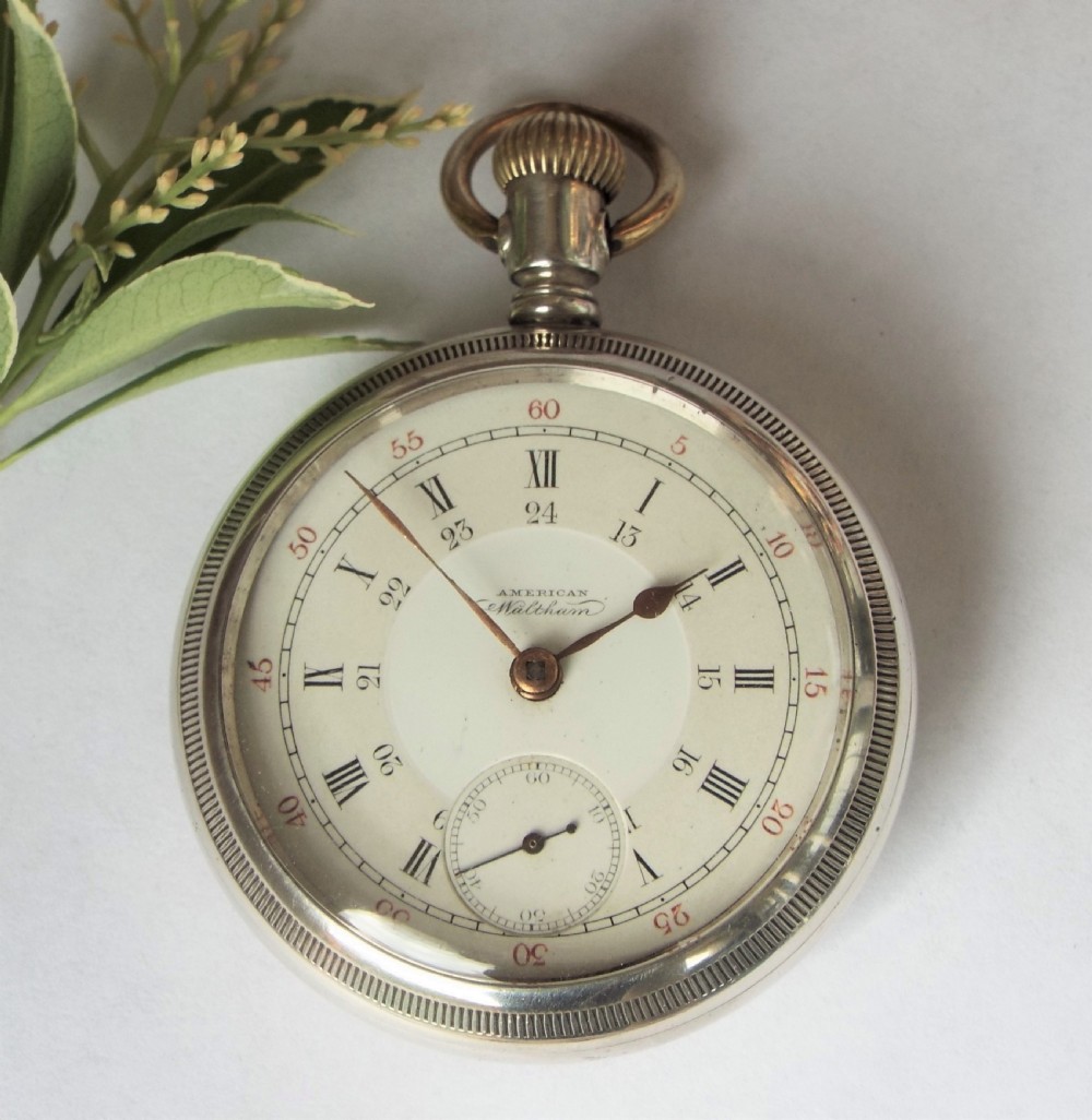 Antique silver Waltham P S Bartlett pocket watch View II