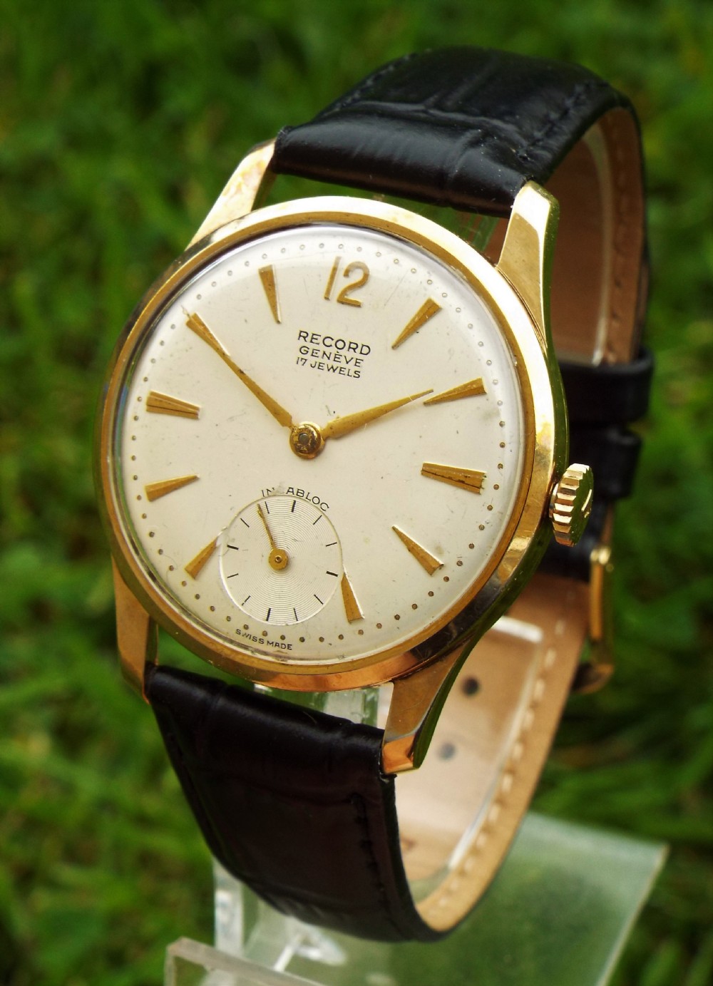 Gents 9ct gold Record wrist watch, 1960
