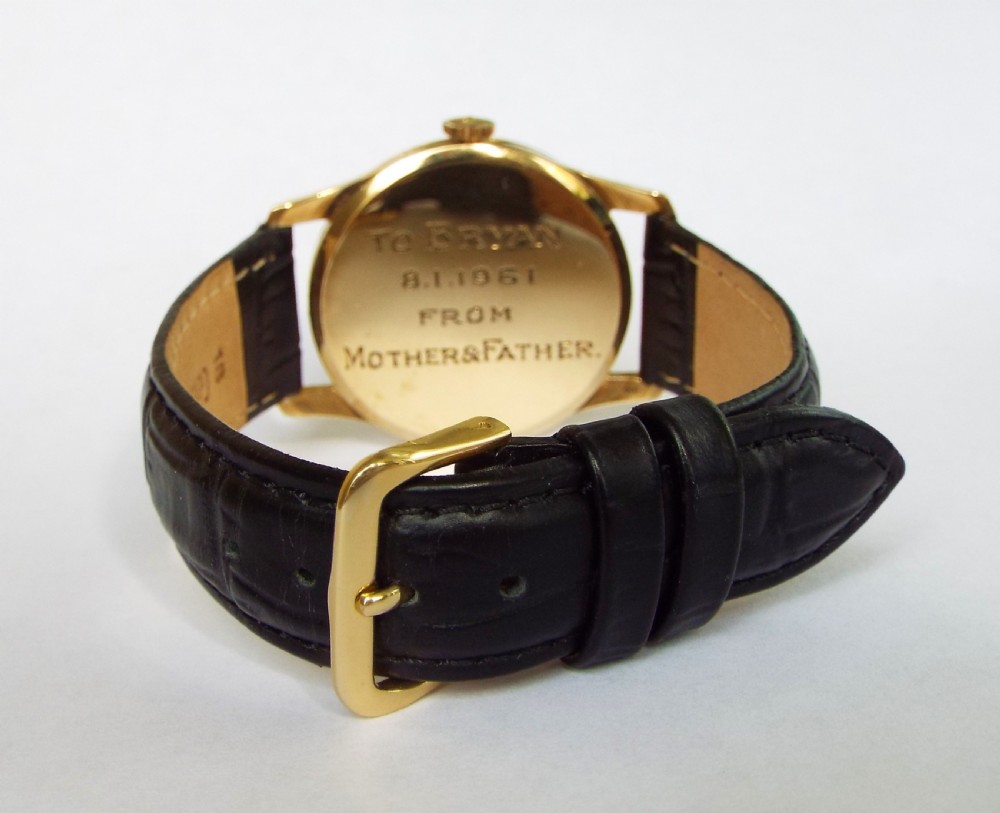 Gents 9ct gold Record wrist watch, 1960 View III