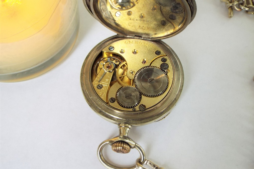 Antique Omega pocket watch and chain View IV