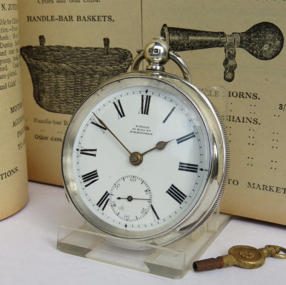 Antique silver pocket watch, cycling connection