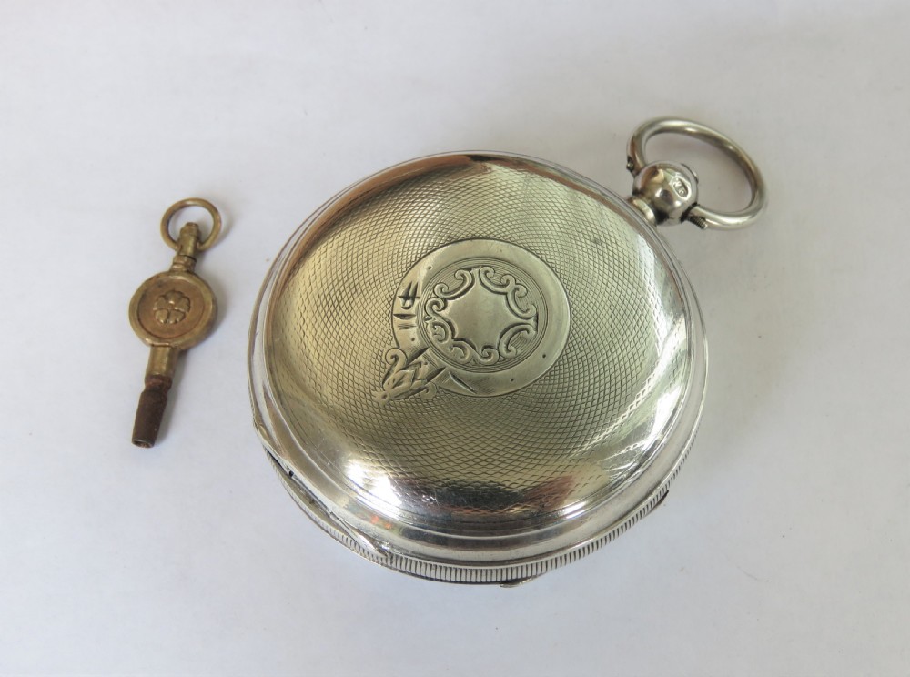 Antique silver pocket watch, cycling connection View IV