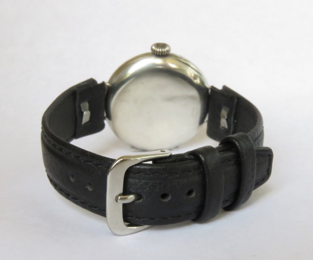 Gents antique silver trench watch, 1915 View V