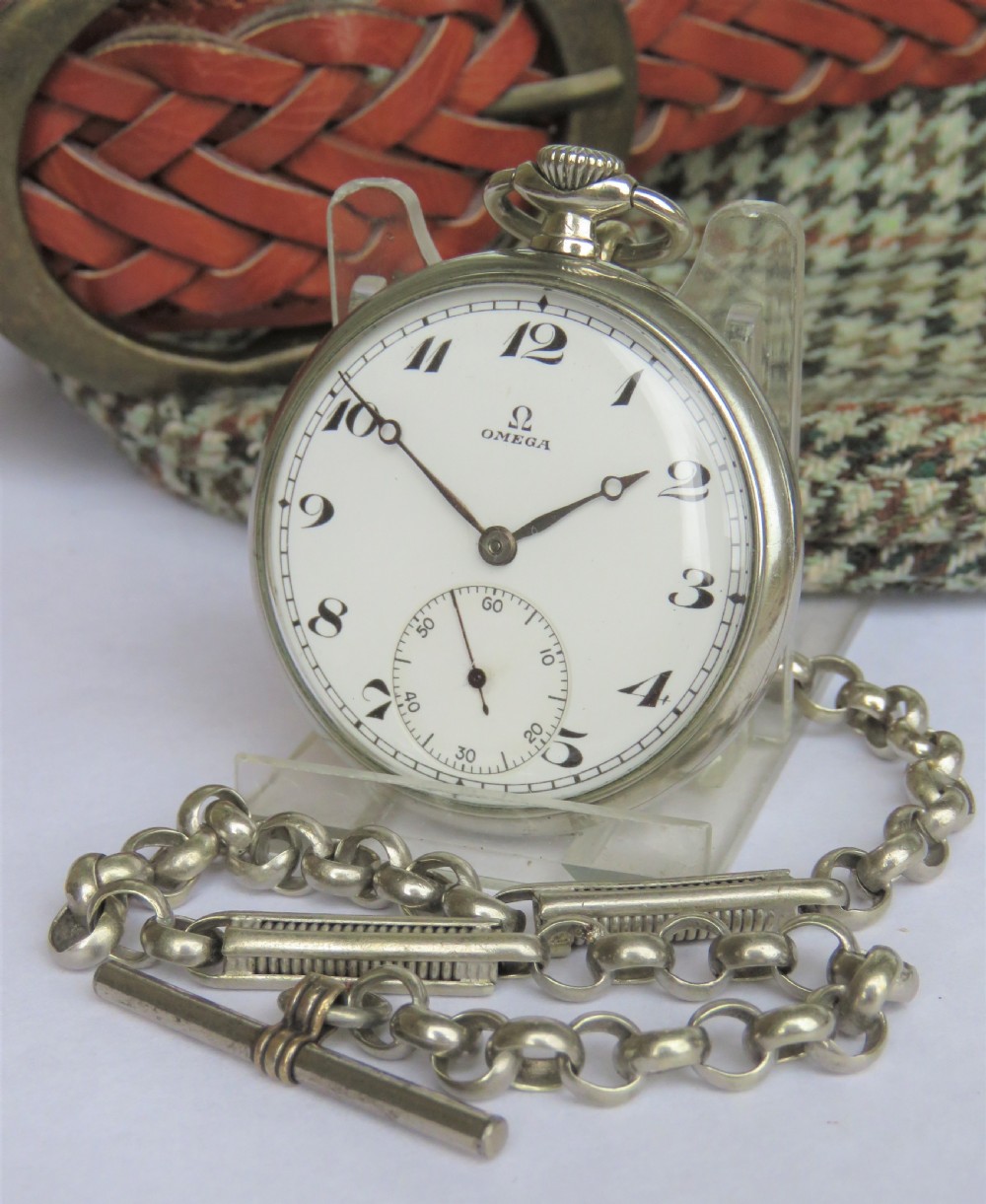 WW2 era Omega pocket watch with chain