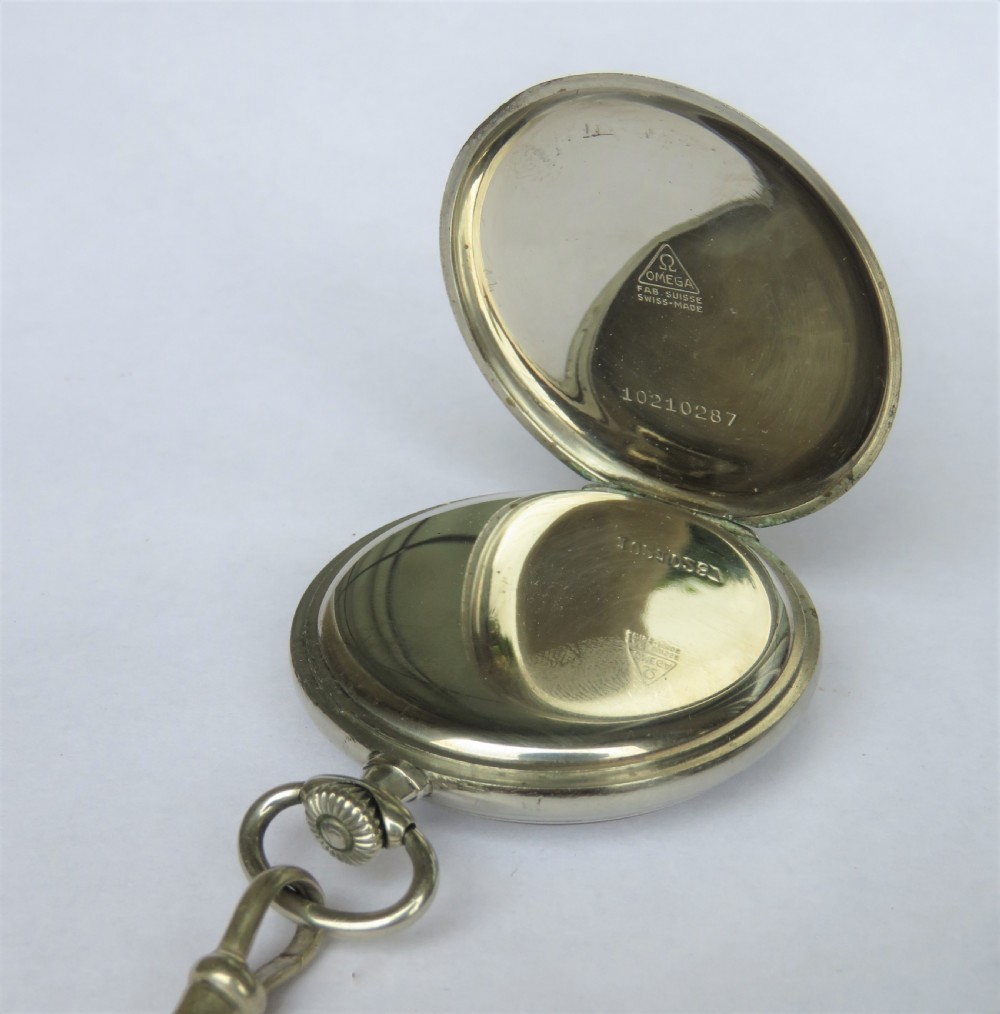 WW2 era Omega pocket watch with chain View III
