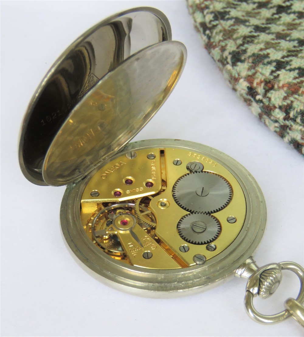 WW2 era Omega pocket watch with chain View V