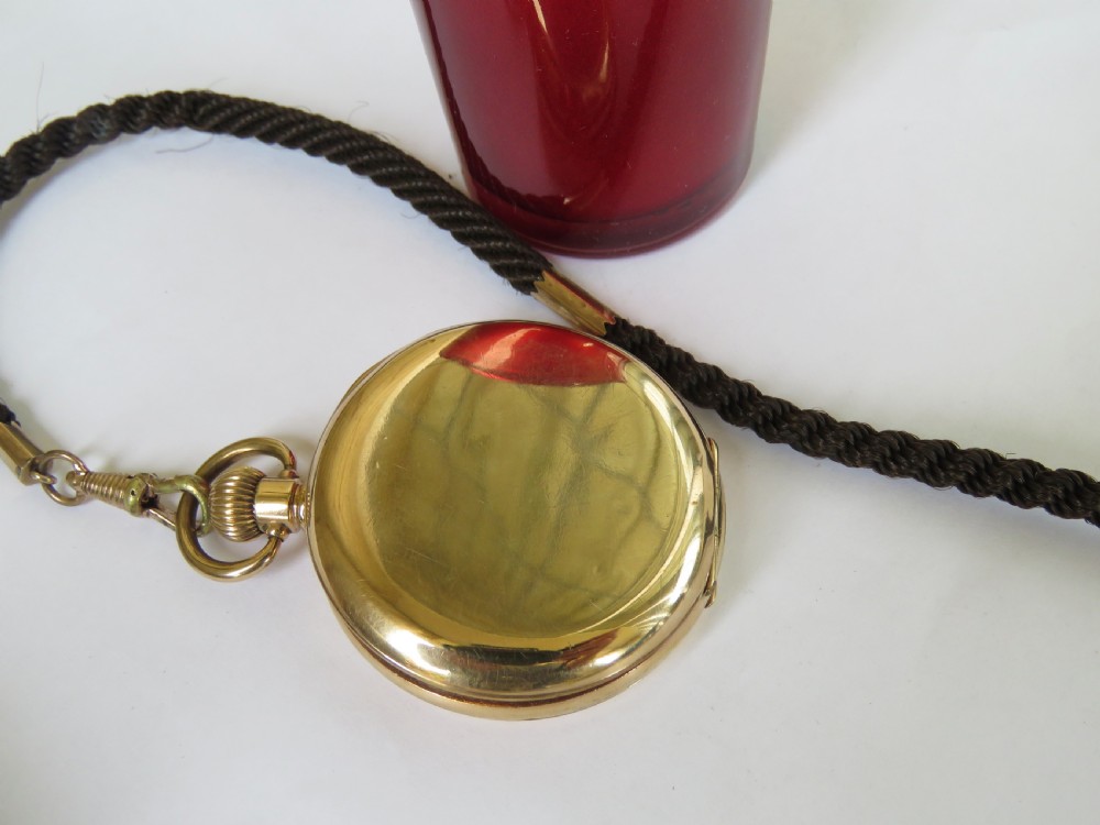 Swiss full hunter pocket watch & horse hair albert View IV
