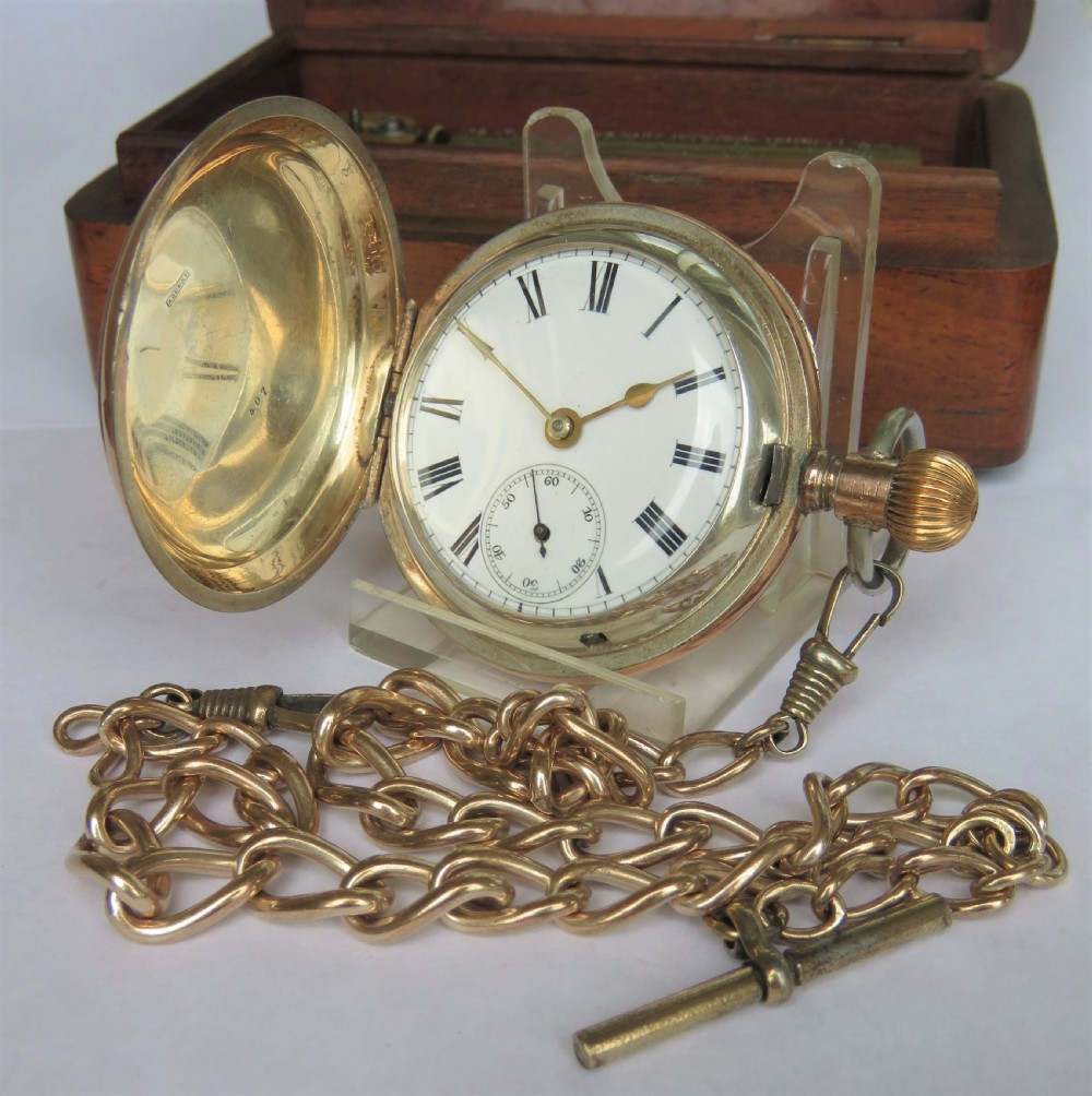 Antique full hunter pocket watch, Louis Frechelin