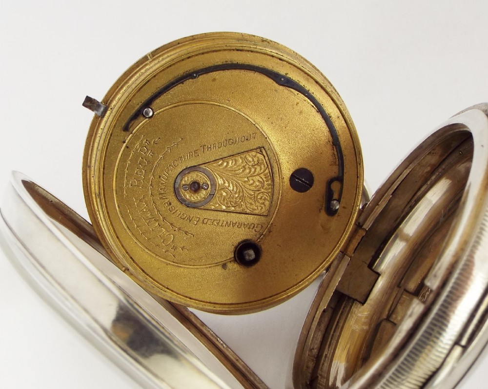 Antique silver H Samuel Climax Trip Action pocket watch. View IV