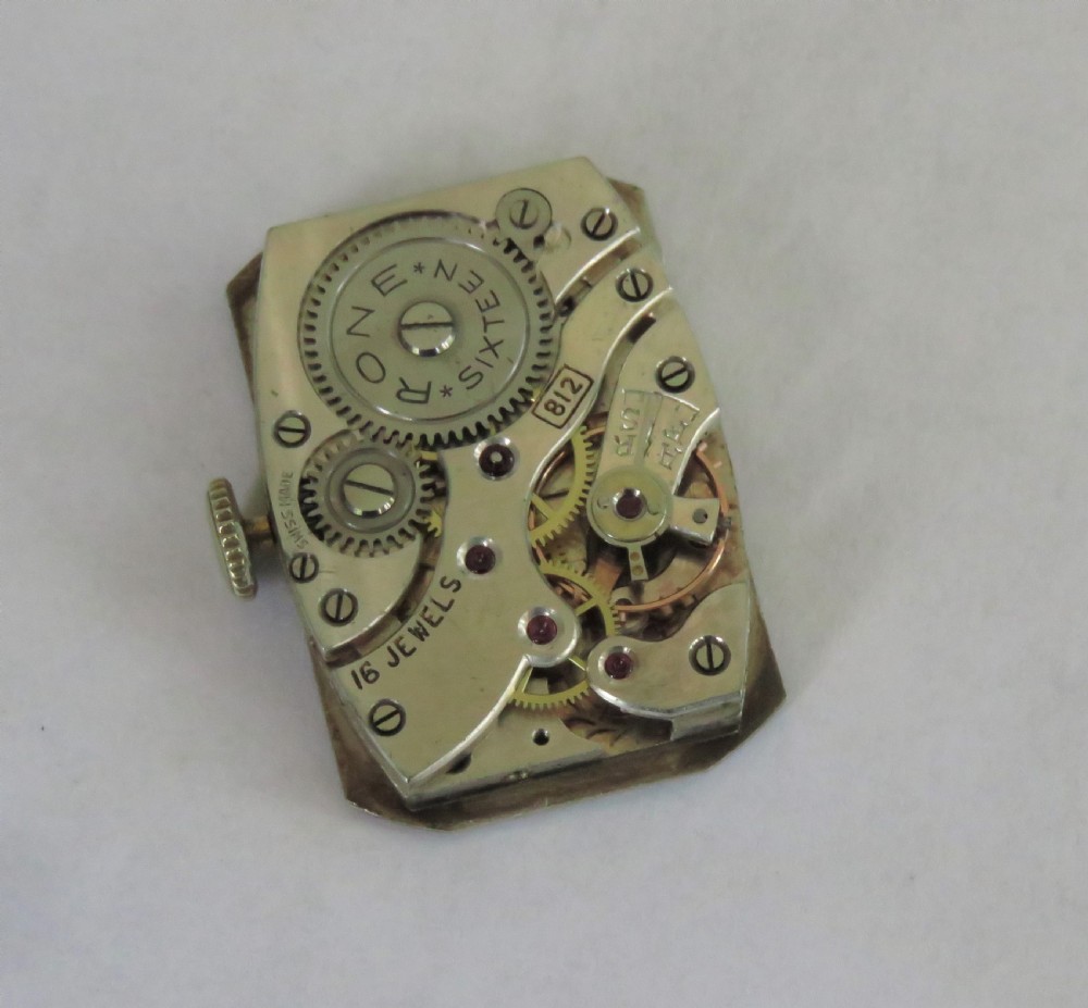 Gents 1934 9ct gold Rone Sixteen wrist watch View III