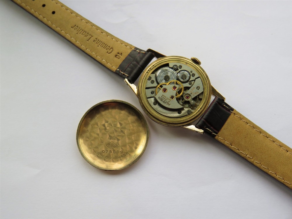 Gents 9ct gold Roamer Premier 1958 super condition View IV
