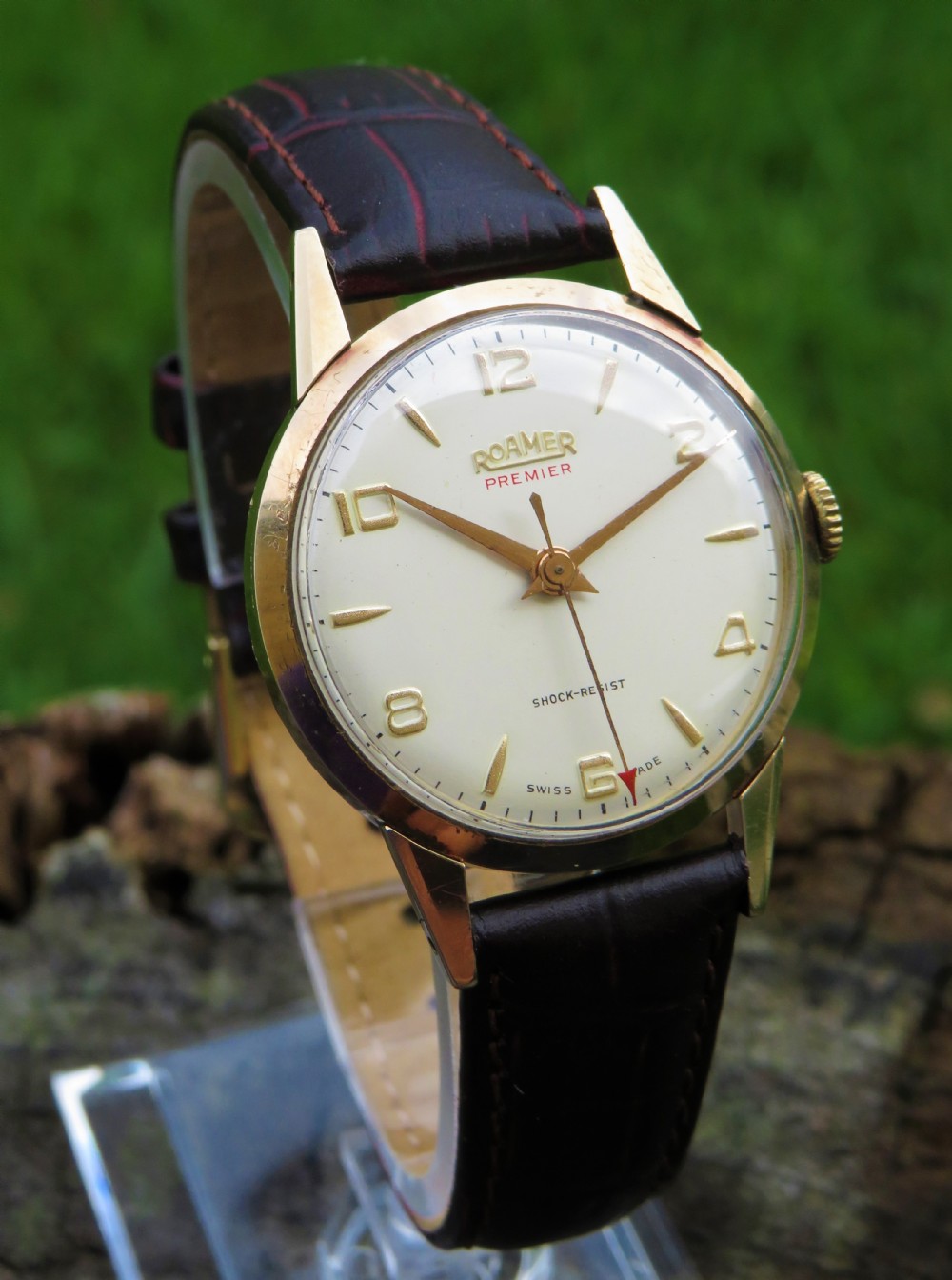 Gents 9ct gold Roamer Premier 1958 super condition