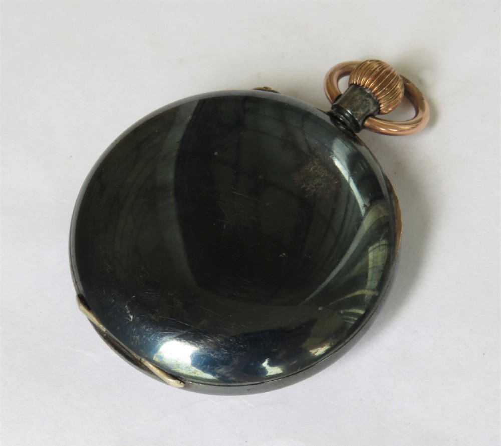 Antique gun metal pocket watch View V
