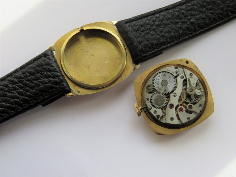 9ct gold Helvetia cushion cased wrist watch, 1939 View IV