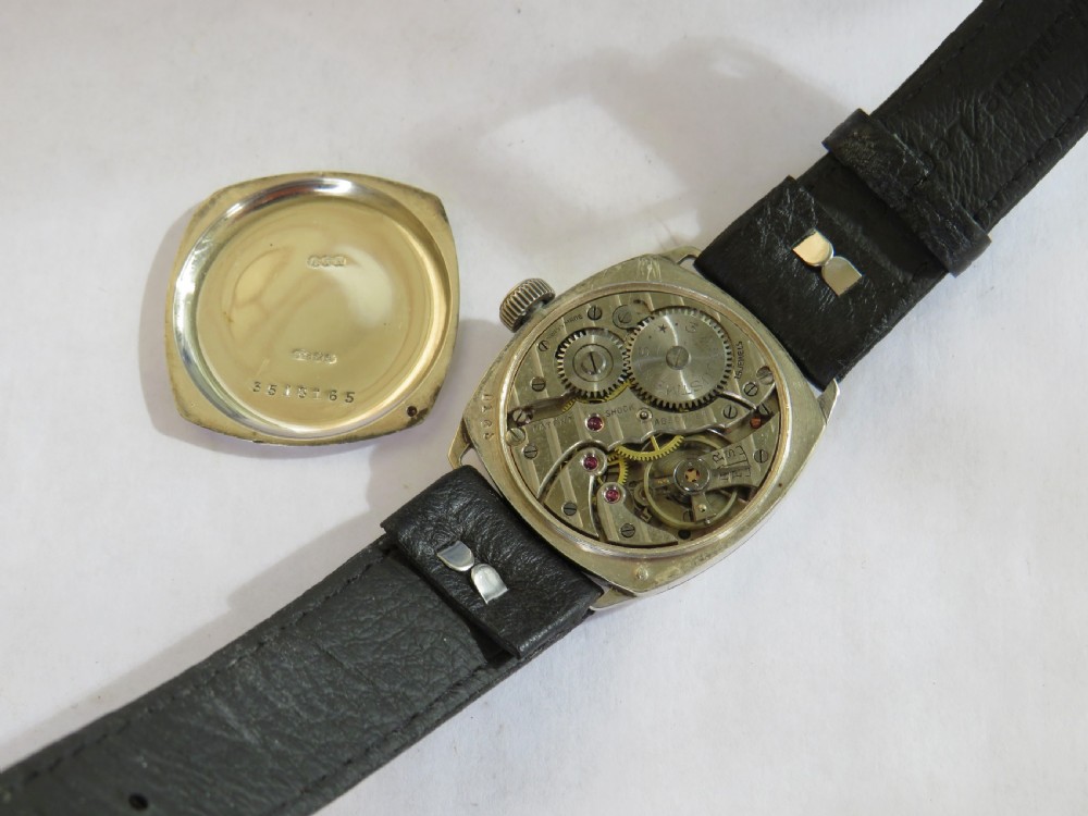 Gents silver cushion cased wrist watch, 1927 View IV
