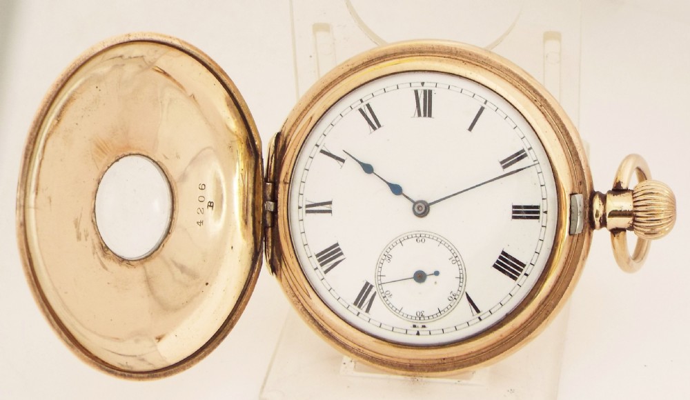 Antique 1903 Waltham half hunter pocket watch. View II