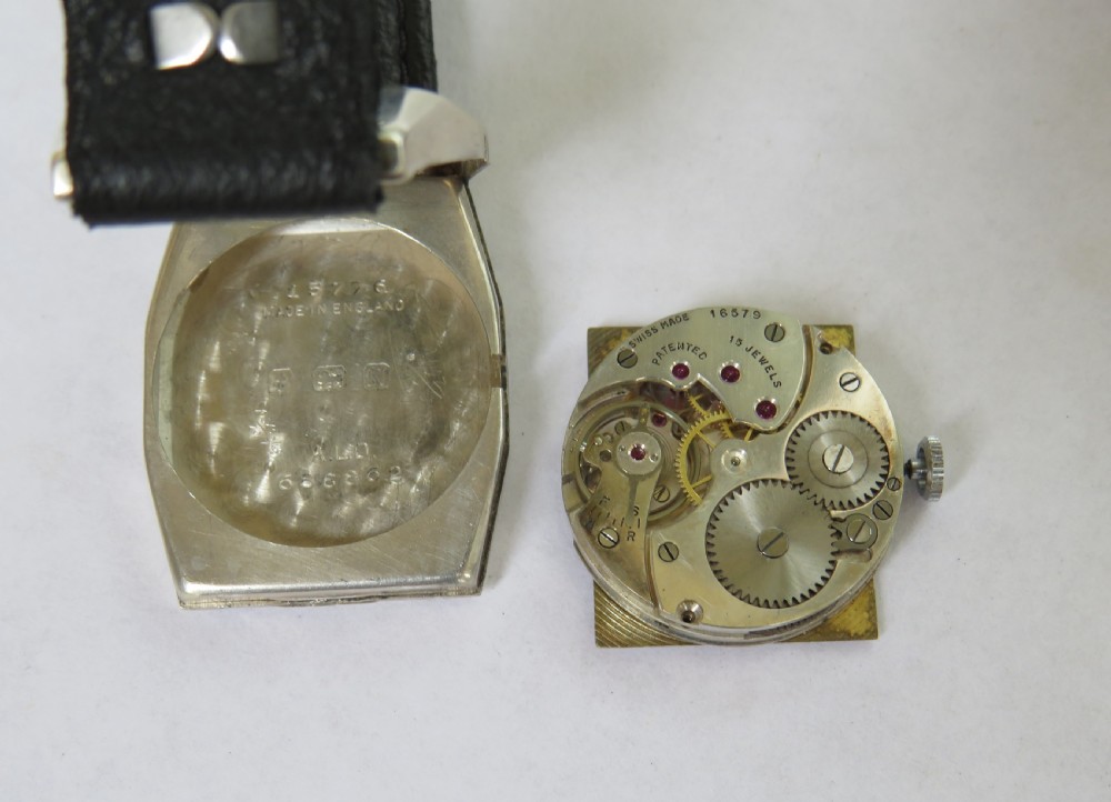 Gents silver wrist watch from J W Benson, 1937 View VI