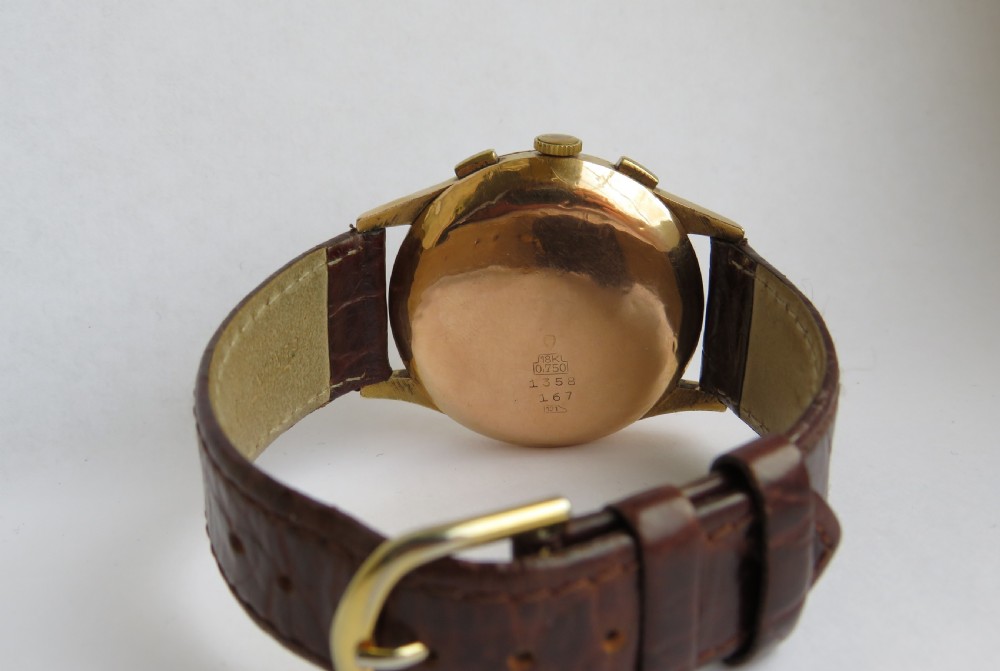 Gents 18ct gold Chronographe Suisse wristwatch View IV