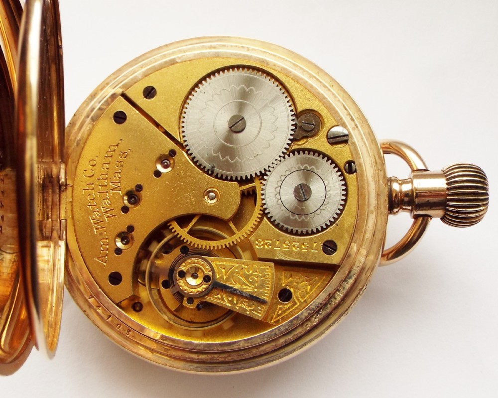 Antique Waltham stem winding pocket watch. View V